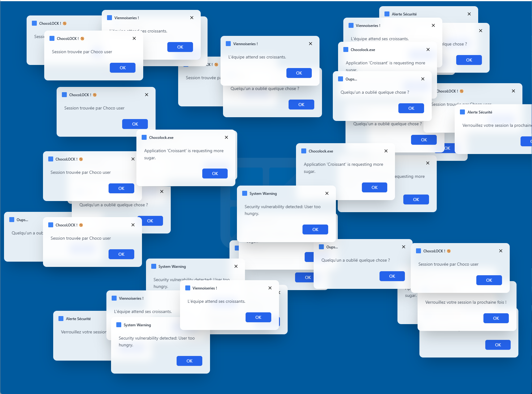 Aperçu de l'écran de verrouillage Chocolock Ciblé - Spam Windows 11